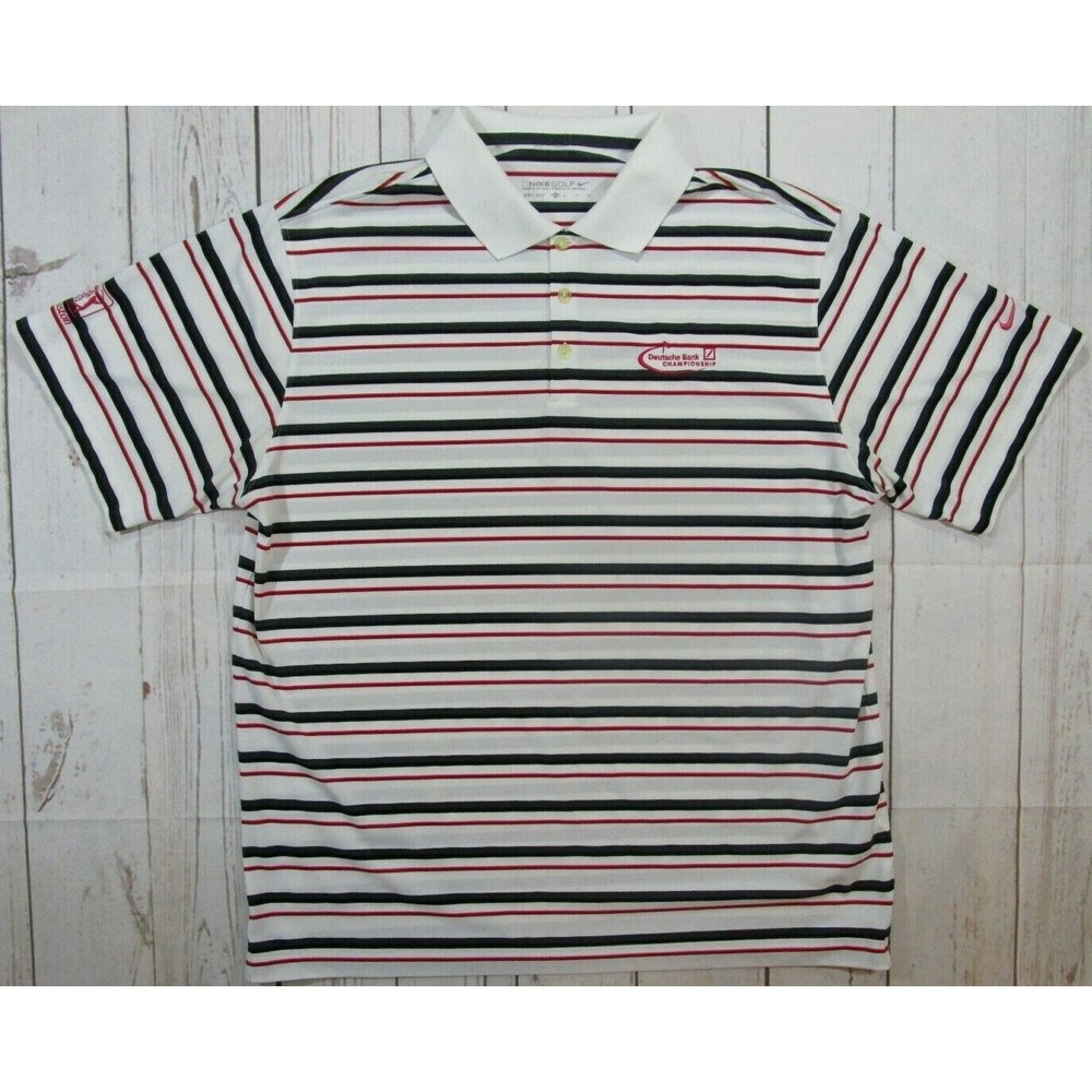 Nike Mens Dri Fit Golf Shirt Polo XL Deutsche Bank Championship logo TPC Dri-fit